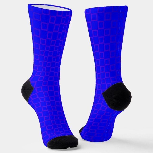 Women socks, Blue Purple classic design Socks (Angled)