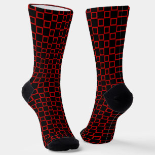 Women socks with black red classic design