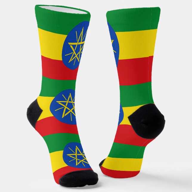 Women socks with flag of Ethiopia (Angled)