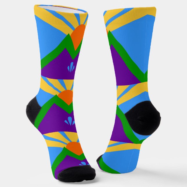 Women socks with flag of Manitou Springs (Angled)
