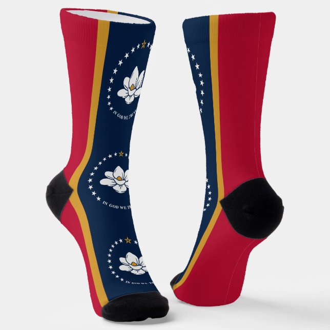 Women socks with flag of Mississippi, USA (Angled)