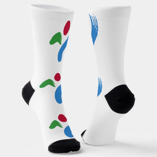 Women socks with flag of Seoul, South Korea (Angled)