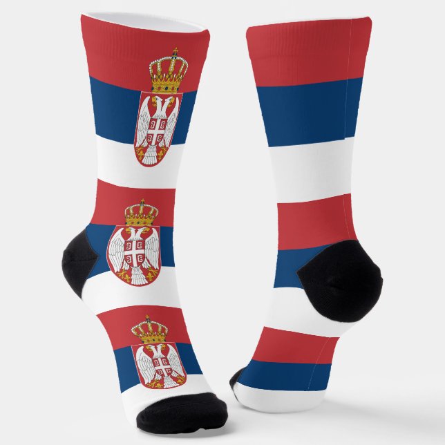 Women socks with flag of Serbia (Angled)