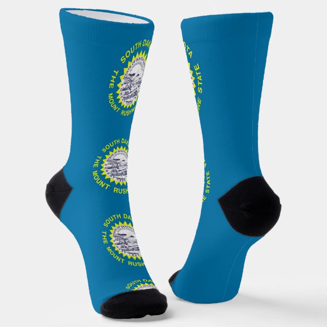 Women socks with flag of South Dakota (Angled)