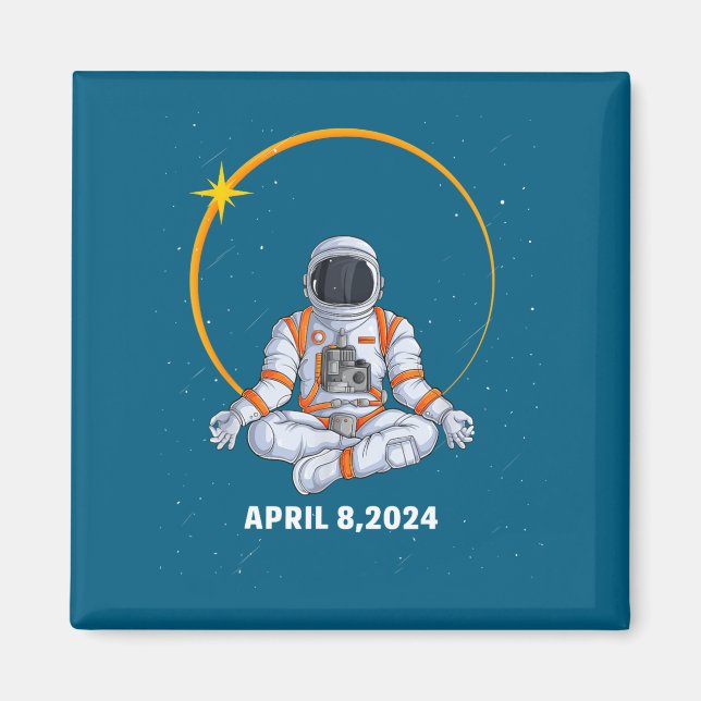 Women Solar Eclipse Astronaut Magnet (Front)