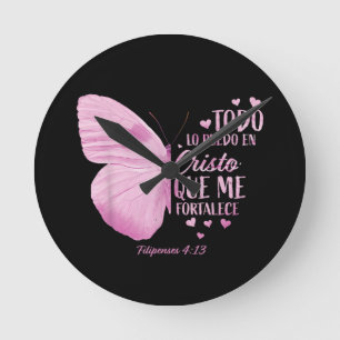 Women Spanish Religious Verse Sayings  Round Clock
