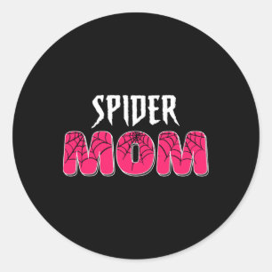 Women Spider Mom Groovy Family Party Mama Mothers Classic Round Sticker