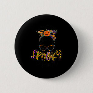 Women Spooky Mama Pumpkin Patch Halloween 2 Inch Round Button