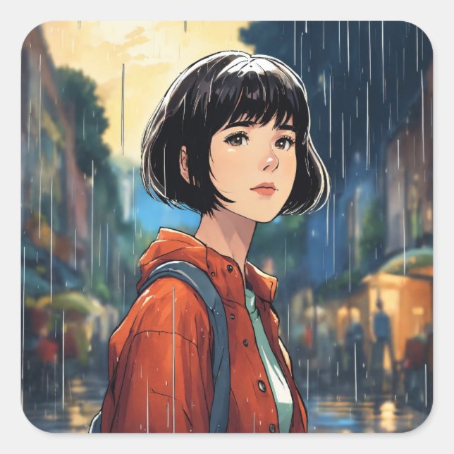 women square sticker (Front)