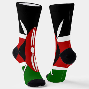 Women sustainable crew socks with flag of Kenya