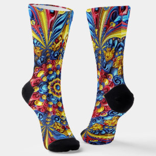 Women sustainable crew socks with Romanian Colours