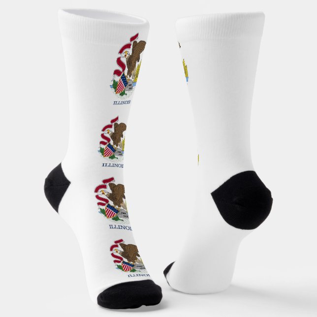 Women sustainable socks with flag of Illinois (Angled)