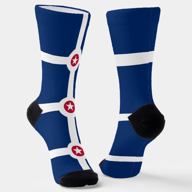 Women sustainable socks with flag of Indianapolis (Angled)