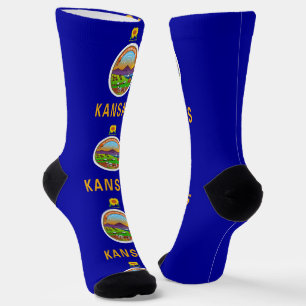 Women sustainable socks with flag of Kansas