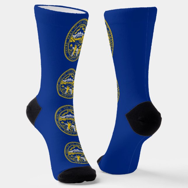 Women sustainable socks with flag of Nebraska (Angled)