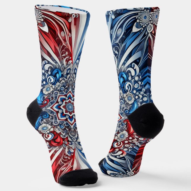 Women sustainable socks with French Colours (Angled)