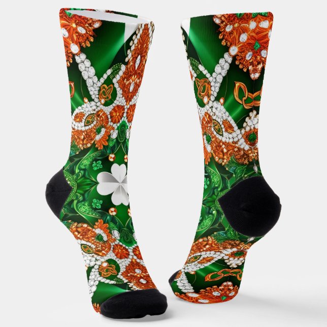 Women sustainable socks with Irish Colours (Angled)