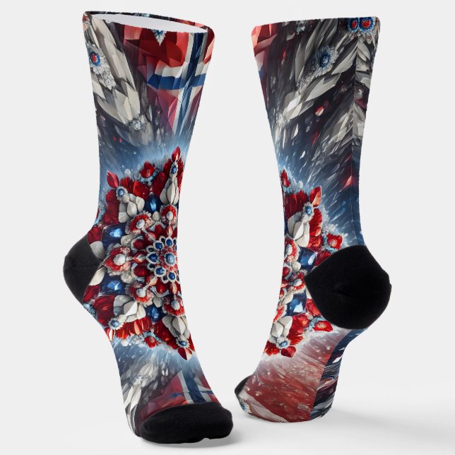 Women sustainable socks with Norwegian Colours (Angled)