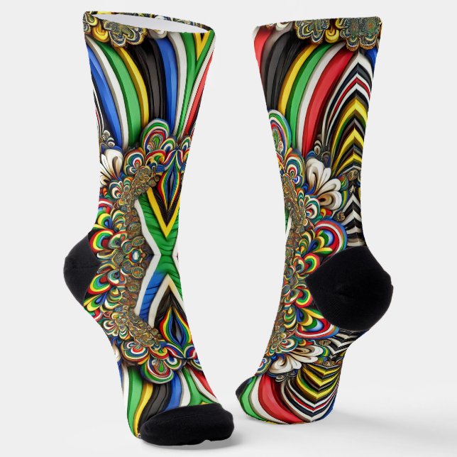 Women sustainable socks with South African Colours (Angled)