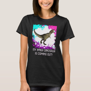 Women T-Rex Multi-Coloured Splatter With Text T-Shirt