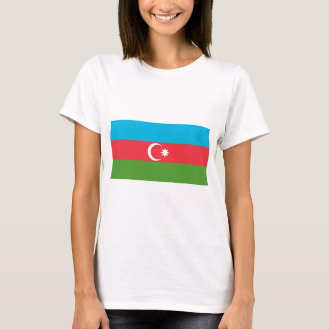 Women T Shirt with Flag of Azerbaijan (Front)