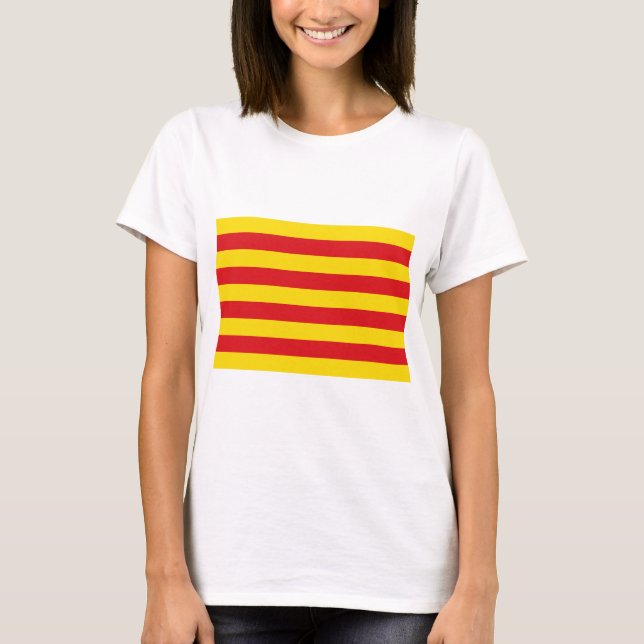 Women T Shirt with Flag of Catalonia (Front)