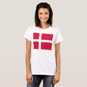 Women T Shirt with Flag of Denmark (Front Full)