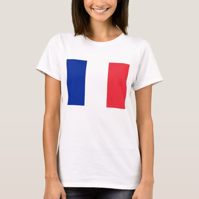 Women T Shirt with Flag of France (Front)