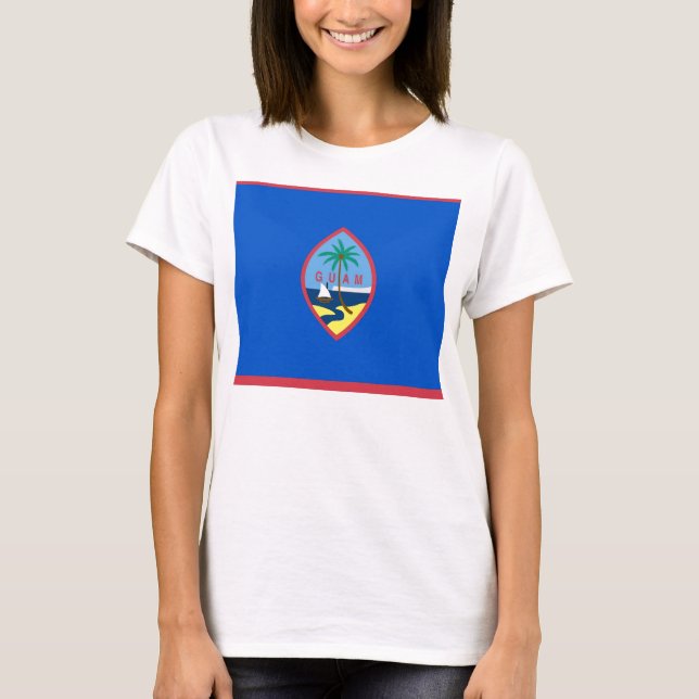 Women T Shirt with Flag of Guam (Front)