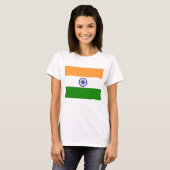 Women T Shirt with Flag of India (Front Full)