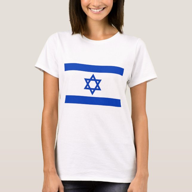 Women T Shirt with Flag of Israel (Front)