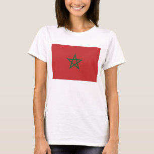 Women T Shirt with Flag of Morocco