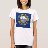 Women T Shirt with Flag of New Hampshire State