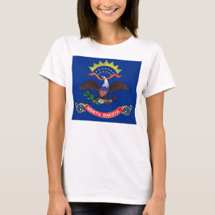 Women T Shirt with Flag of North Dakota State