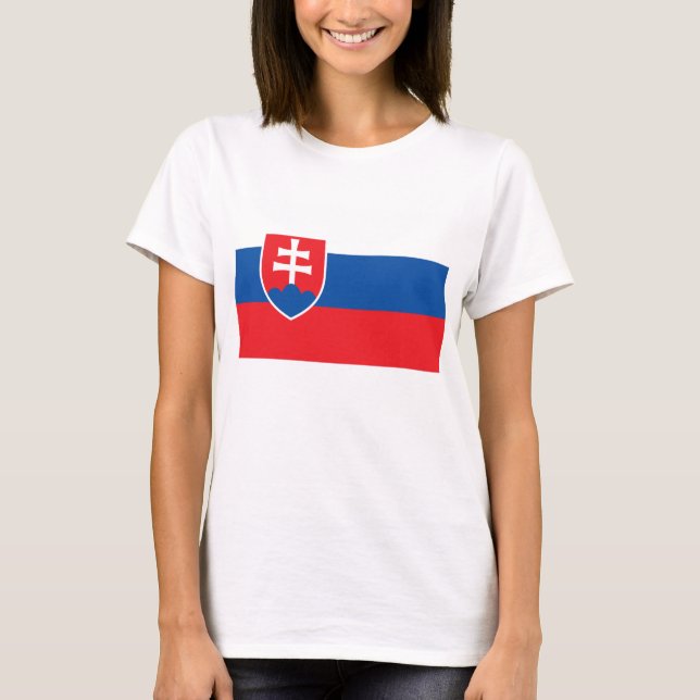 Women T Shirt with Flag of Slovakia (Front)