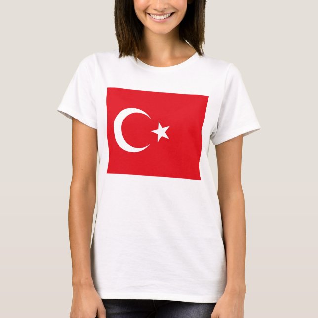 Women T Shirt with Flag of Turkey (Front)