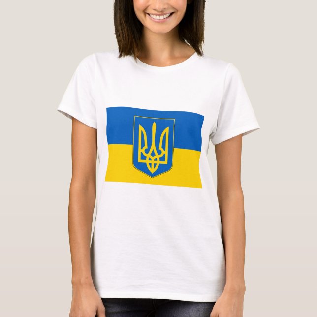 Women T Shirt with Flag of Ukraine (Front)