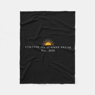 Women Teacher Retirement Forever On Summer Break Fleece Blanket