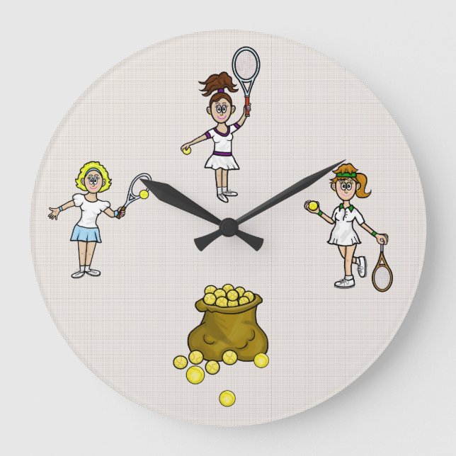 Women Tennis Players Wall Clock (Front)
