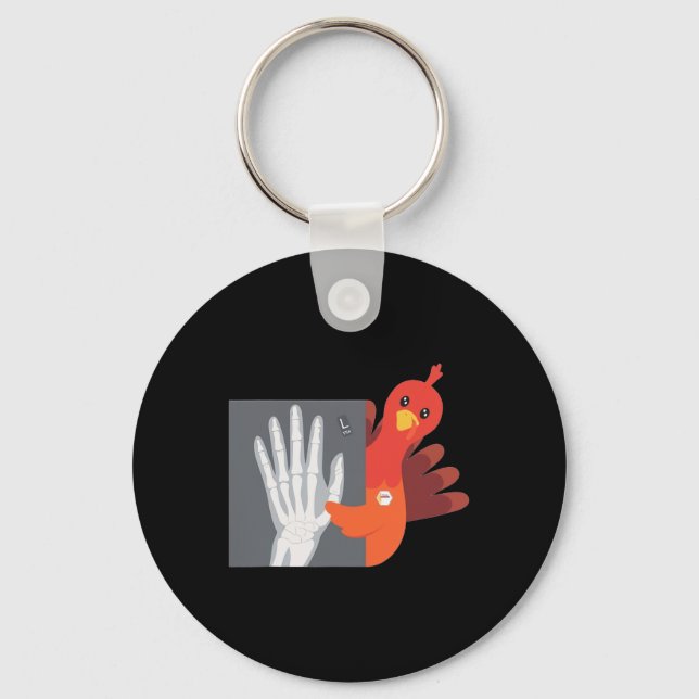 Women Thanksgiving Turkey Xray Tech Fall Rad Techn Keychain (Front)