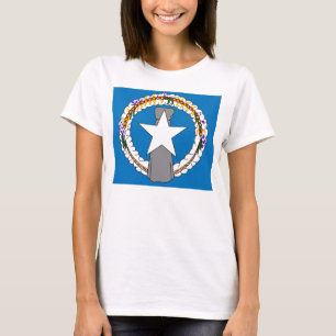 Women TShirt with Flag of Northern Mariana Islands