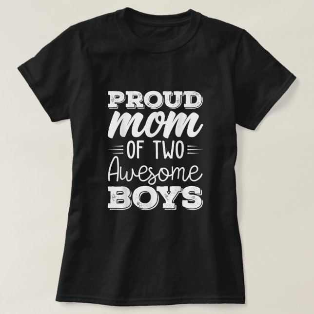 Women Two Mom of 2 Boys Mother's Day  65 T-Shirt (Design Front)