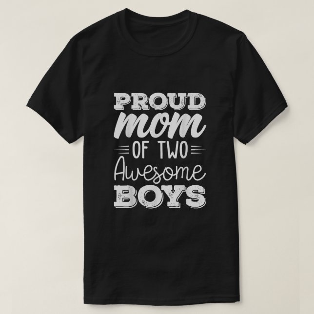 Women Two Mom of 2 Boys Mother's Day  65 T-Shirt (Design Front)