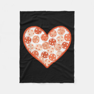 Women valentine pickleball heart love pickle ball fleece blanket