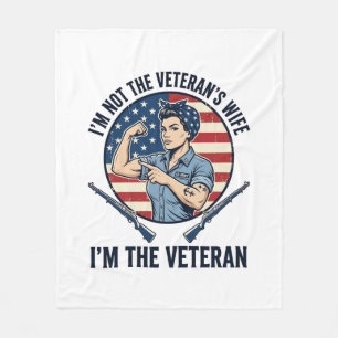 Women Veteran Patriotic Vintage Engraving Shirt De Fleece Blanket