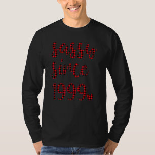 Women Vintage Sassy Since 1999 Buffalo Plaid Birth T-Shirt