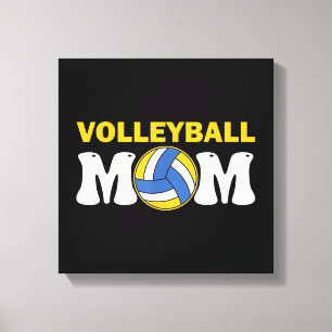 Women Volleyball Mom Shirt Game Day Funny Player Canvas Print