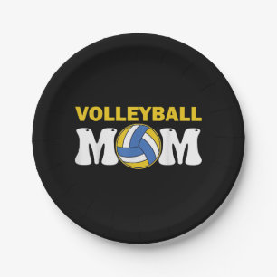 Women Volleyball Mom Shirt Game Day Funny Player Paper Plate