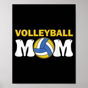 Women Volleyball Mom Shirt Game Day Funny Player Poster