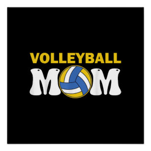 Women Volleyball Mom Shirt Game Day Funny Player Poster